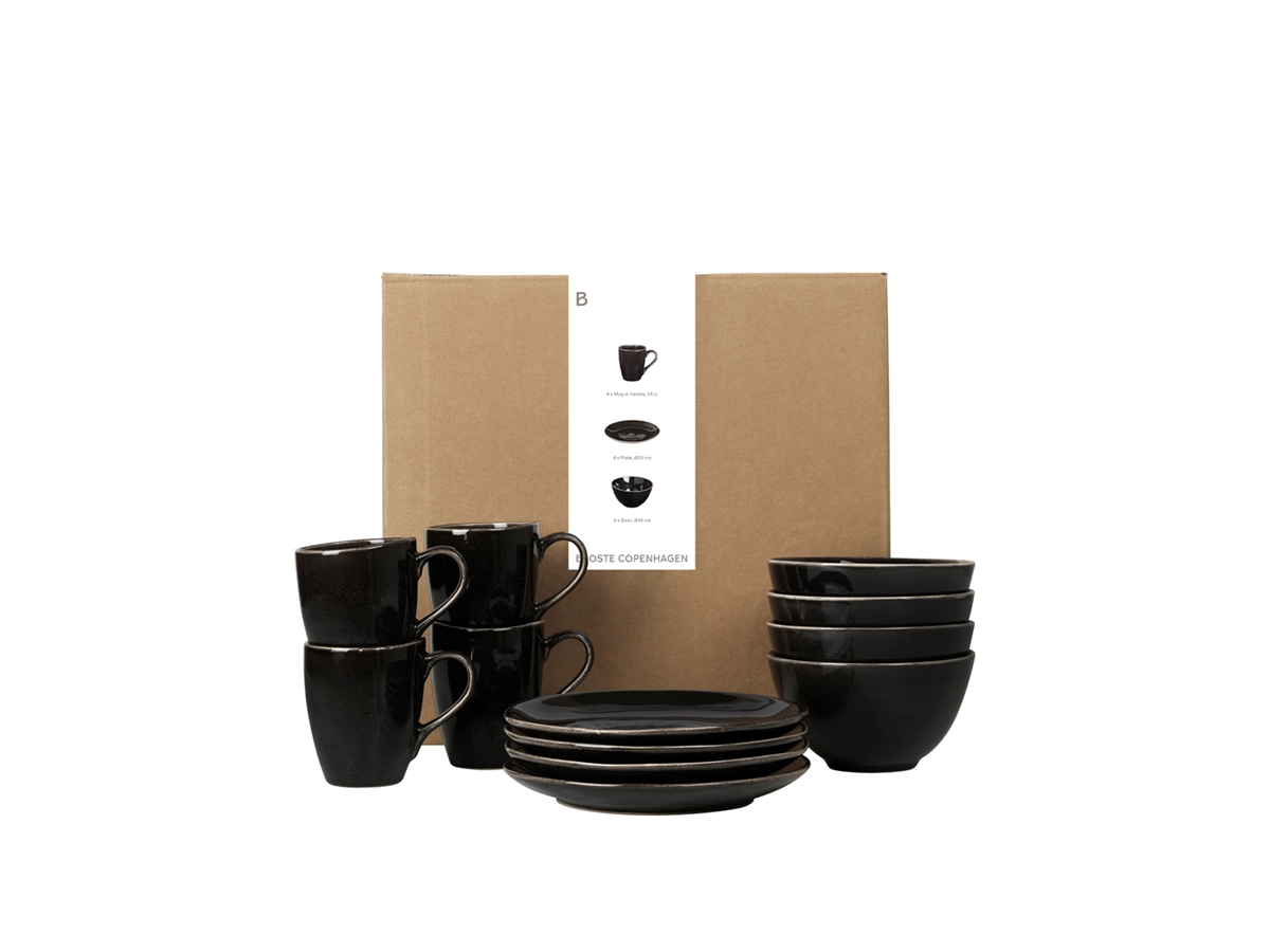 Nordic Coal Breakfast Set for Four